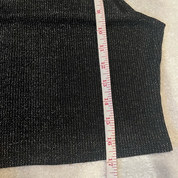 Reformation Griffith Two Piece Metallic Set black Silver XL crop top flare pants - Picture 8 of 13